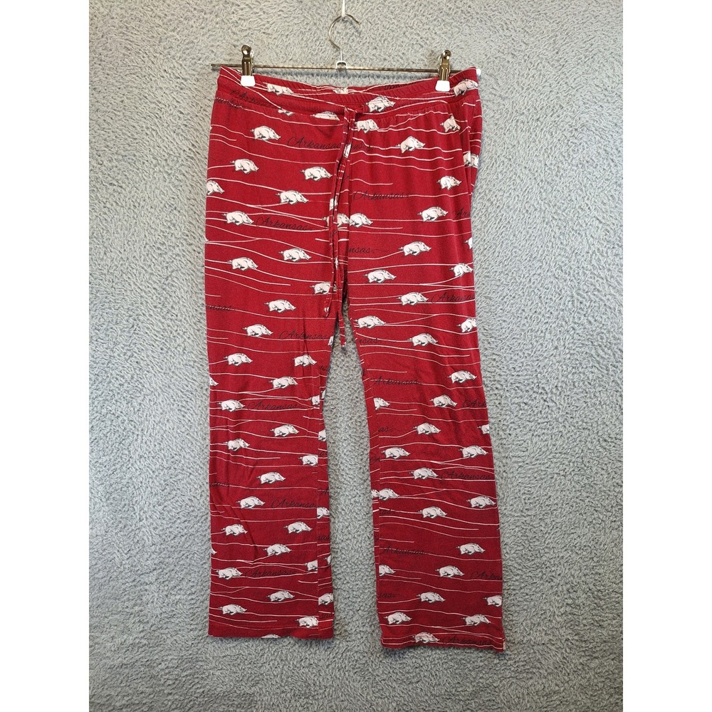 Sideline Apparel Pajama Pants Womens L Red Arkansas Razorbacks Lounge Sleep Cozy